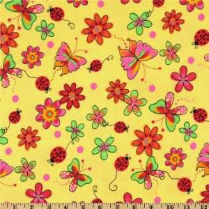   Novelties Butterflies Yellow Fabric By The Yard Arts, Crafts & Sewing