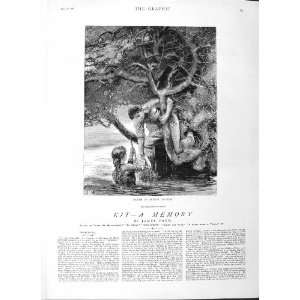  1882 ILLUSTRATION STORY KIT LADY RIVER MAN HOPKINS