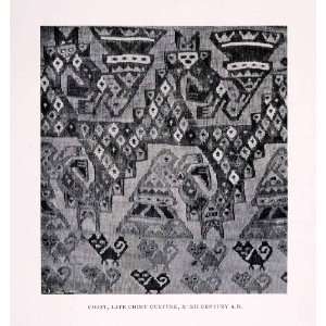  1930 Halftone Print Chimu Peru Textile Fabric Costume Moche 