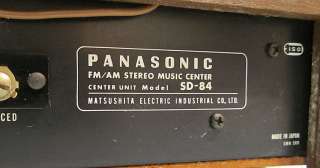 Retro Panasonic SD 84 Stereo AM FM Record Player w/SB 84 Speakers 