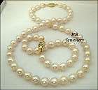 HS 8 X 9mm Baroque Japanese Akoya Pearl Necklace & Bracelet Set, 14K w 