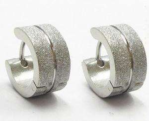Stainless Steel Silver Big Huggie Earrings Stud LineV24  