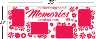 MEMORIES picture frames FLOWERS ** Vinyl Wall Decor Mural Quote 