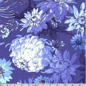  45 Wide Mum Toss Navy Blue Fabric By The Yard Arts 