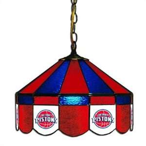   Detroit Pistons Stained Glass Pub Light Style Swag 