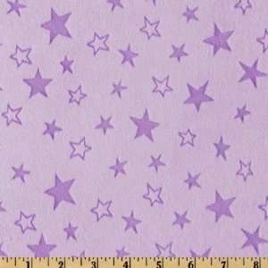  60 Wide Minky Star Cuddle Lavender/Purple Fabric By The 