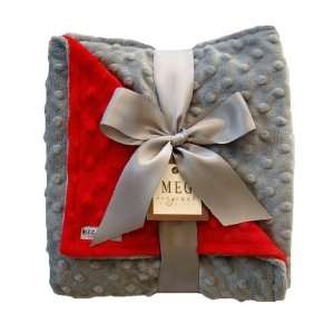  Red & Gray Minky Blanket Baby