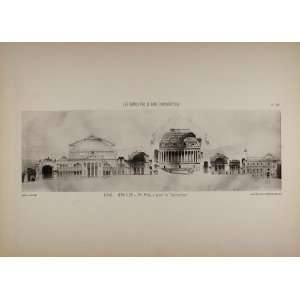 1902 Print 1888 Huguet Architecture Parliament Building   Original 