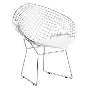    White Net Chair with Customizable Seat Color
