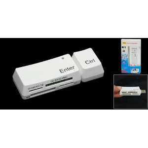  Gino White PC Key Shaped Card Reader for SD SDHC TF MS M2 