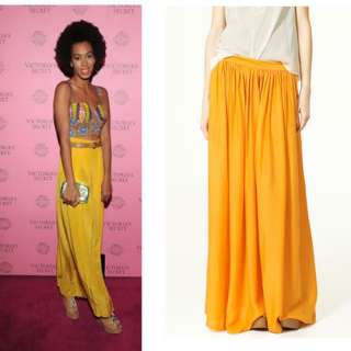 Yellow Chiffon 2 Layers Flare Maxi Skirt XS/S/M/L/XL/XXL  