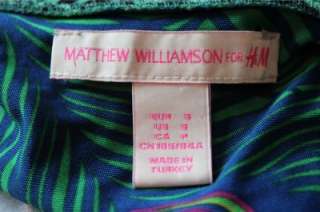 Matthew Williamson for H&M Peacock Wrap Dress Small S RARE  