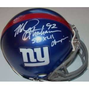 Michael Strahan Signed Mini Helmet   SB XLII CHAMP   Autographed NFL 