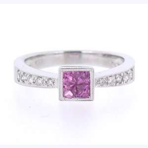  Pink Sapphire Diamond Ring 