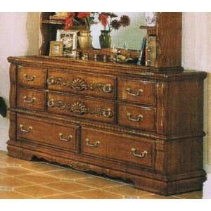  Storage Dresser Traditional Style Brown Finish