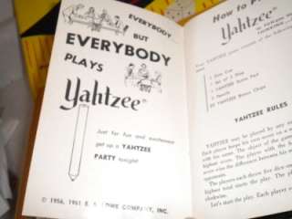 1961 Yahtzee Dice Game Complete, Lowe Company  