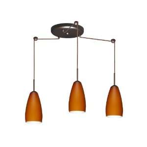 Three Light Halogen Pendant with Bronze Metal Finish from the Chrissy 