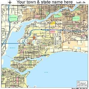  Street & Road Map of Menasha, Wisconsin WI   Printed 