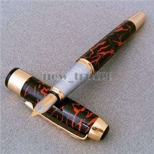FOUNTAIN PEN JINHAO Thick NIB GOLDEN RED marble line 48  