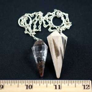 Inclusion Quartz (Lodolite) Pendulum   clear/opaque w/ milky phantoms 