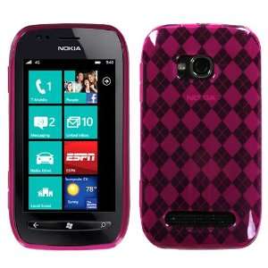  Hot Pink Argyle Candy Skin Cover For NOKIA 710(LUMIA 