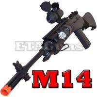  AGM Airsoft Black Heavy M14 Spring Bolt Action Sniper Rifle Gun M160B2