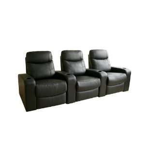   Interiors Ht638 black 3 Seat Black Leather Theatre Seating Home