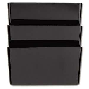  Recycled Wall File, Three Pocket, Plastic, Black Office 