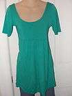 Lush Green Short Sleeve Babydoll Shirt Dress Rayon OS