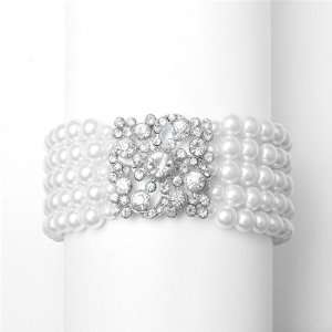 Mariell ~ Vintage White Pearl Stretch Bracelet Jewelry