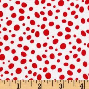  44 Wide The Gallery Reflections Dots White/Red Fabric By 