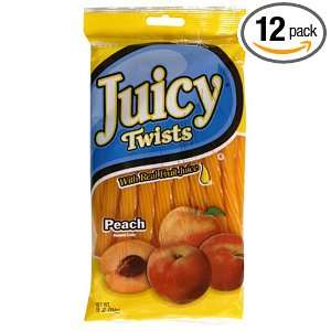 Kennys Candy Juicy Peach Juicy Twists, 9 Ounce Packages (Pack of 12 
