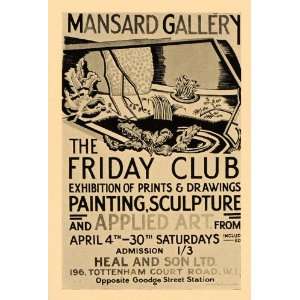  1933 Friday Club Mansard Gallery Heal Paul Nash Print 