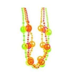  Mardi Gras Peace Sign Beads 36 inch Necklace (1 Dozen 