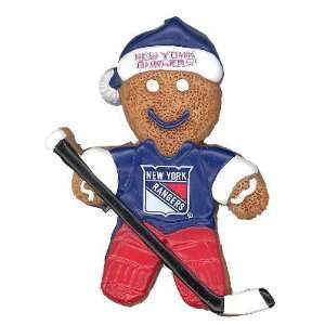 New York Rangers NHL Gingerbread Man Person Resin Christmas Ornament 