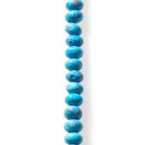  8x5mm Matrix Turquoise Dyed Jasper Rondelle Beads   16 