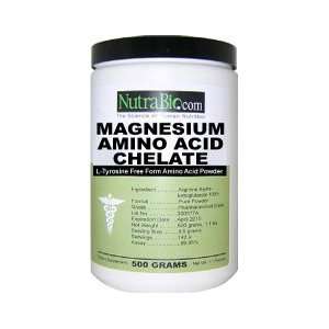  NutraBio Magnesium Amino Acid Chelate Powder   500 Grams 