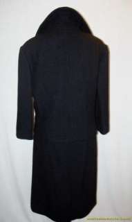 Vintage Lilli Ann Paris 50s Skirt Suit XL Black Wool Detachable Huge 