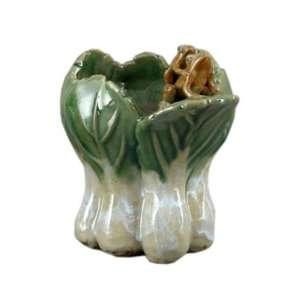 Frog Vegetable Pattern Majolica Decorative Basin Home Accessories, 7 