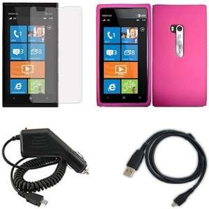  iFase Brand Nokia Lumia 900 Combo Solid Hot Pink Silicon 