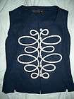   Vest Shirt Navy Blue, Fully Lined ANDREA JOVINE Button Front 0/S S