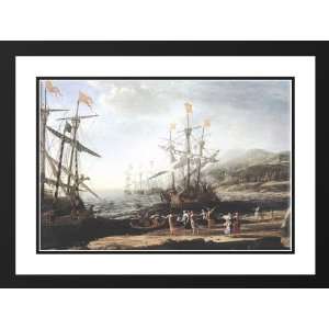 Lorrain, Claude 24x19 Framed and Double Matted Marine with the Trojans 