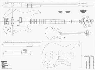 Guitar Plans Fender®Dimention Bass FULL SIZE PLANS  