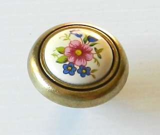   Almond Flowers Porcelain Center Cabinet Knob Pull Laurey 15428  
