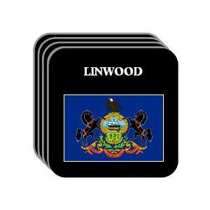  US State Flag   LINWOOD, Pennsylvania (PA) Set of 4 Mini 
