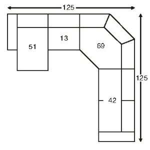  Lind 906 4 Sectional Sofa Arrangement (4 pieces) (Price is 