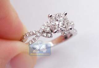   14K White Gold 0.78 ct Diamond Womens Engagement Ring Certified S1 G