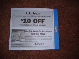 Bean LLCoupon Coupons $10.00 off a $50.00 purchase~~2012  