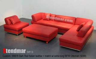 2PC NEW MODERN RED LEATHER SECTIONALS SOFA S613RR  