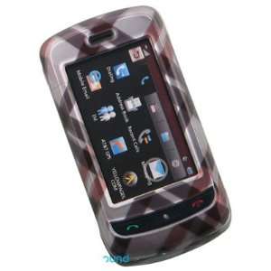   Hard Brown Plaid Design Cover Case for LG Xenon GR500 (At&t) [WCL181